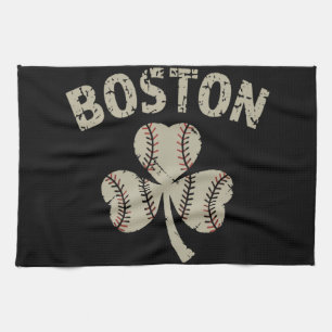 Vintage Boston St. Patrick's Day Irischer Kleeblat Geschirrtuch