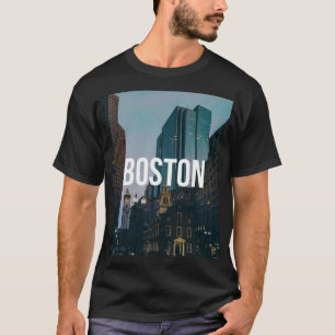 Vintage-Boston-Stadtansicht-Druck - Historische Ar T-Shirt