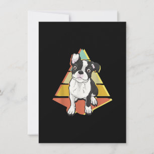 Vintage Boston Terrier Hund Retro Abgenutzt Boston Dankeskarte