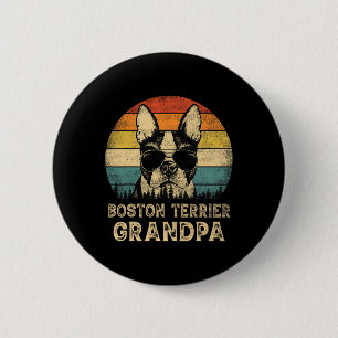 Vintage Boston Terrier Opa Hunde Liebhaber Vater&# Button