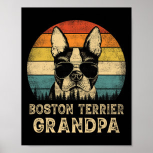Vintage Boston Terrier Opa Hunde Liebhaber Vater&# Poster