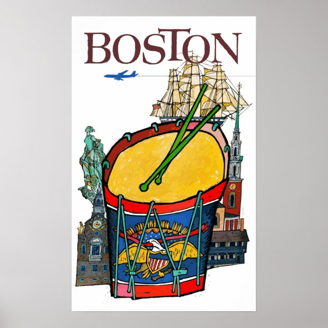 Vintage Boston Travel Poster (Vorne)