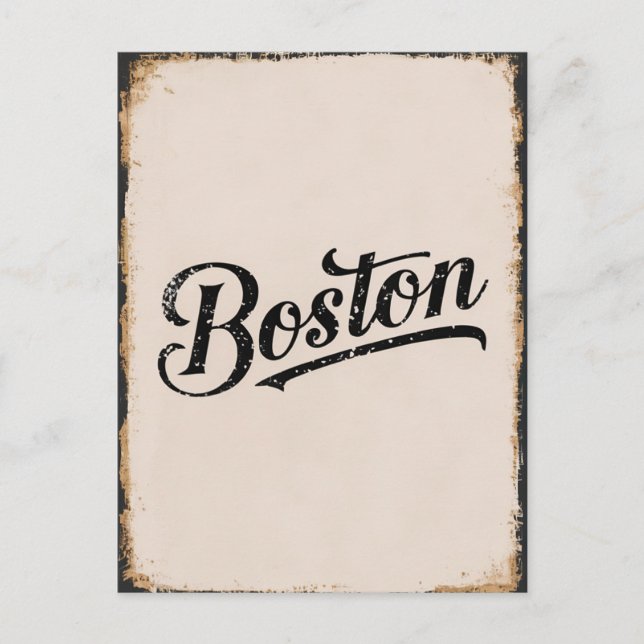 Vintage Boston-Typografie Postkarte (Vorderseite)