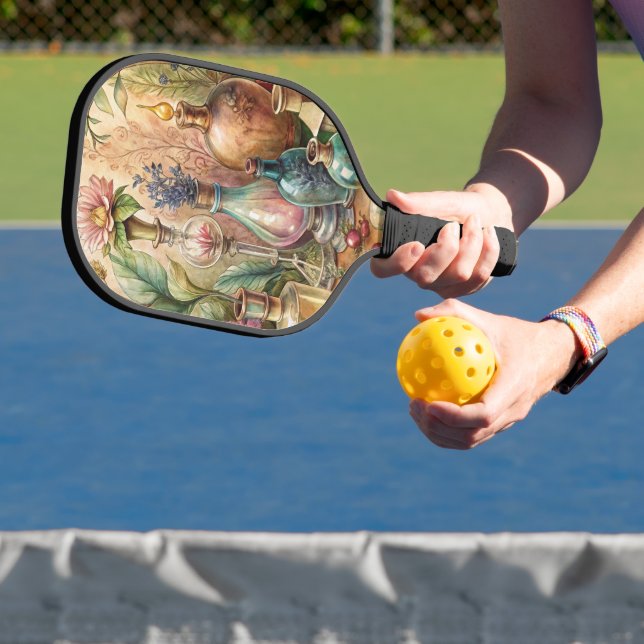 Vintage Botanical Apothecary Bottles  Pickleball Schläger (InSitu)