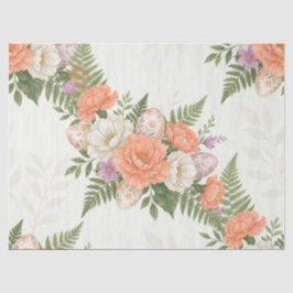 Vintage Botanical Apricot Floral Easter Seidenpapier