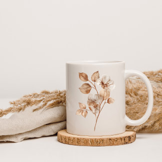 Vintage Botanical Bloom – Watercolor Floral Mug Kaffeetasse
