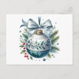 Vintage Botanical Christmas Ornament  Postkarte