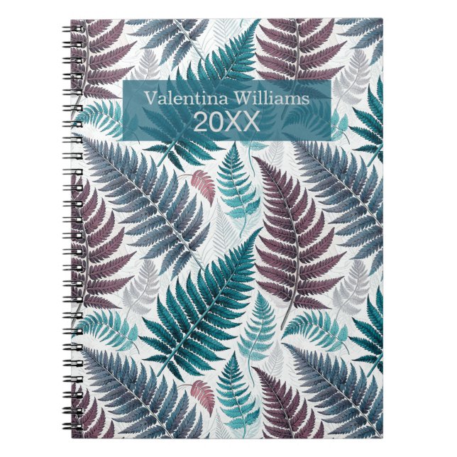 Vintage Botanical Fern Monogram Notizblock (Vorderseite)