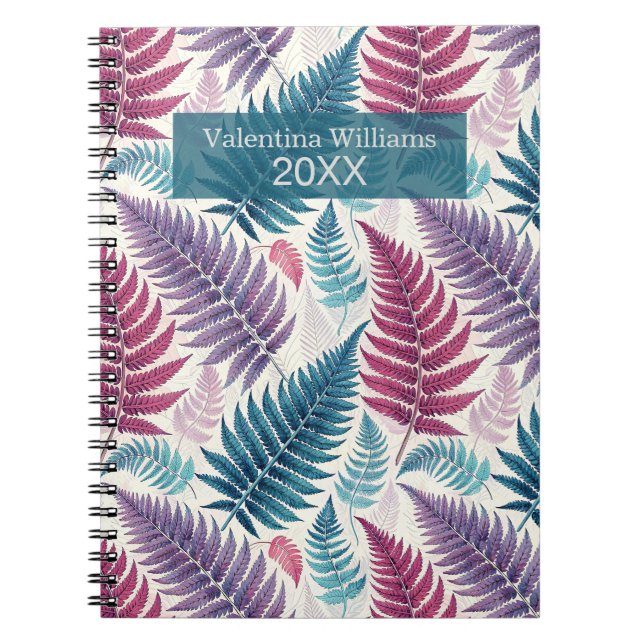 Vintage Botanical Fern Monogram Notizblock (Vorderseite)