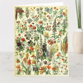 Vintage Botanical Fleurs Poster Postcard Dankeskarte
