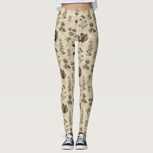 Vintage Botanical Floral Pattern (10) Leggings (Vorderseite)