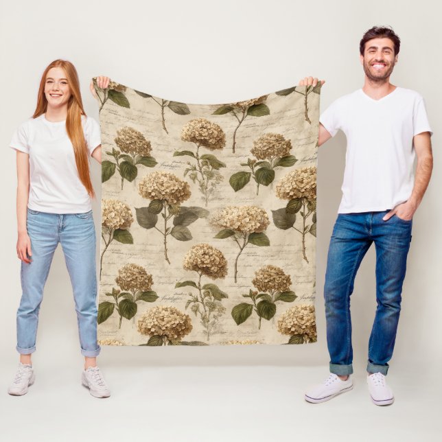 Vintage Botanical Floral Pattern (1) Fleecedecke (Beispiel)