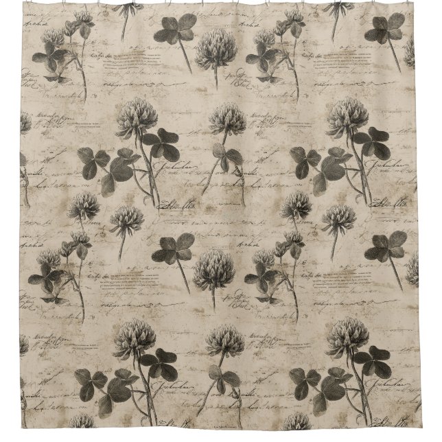 Vintage Botanical Floral Pattern (3) Duschvorhang (Vorderseite)