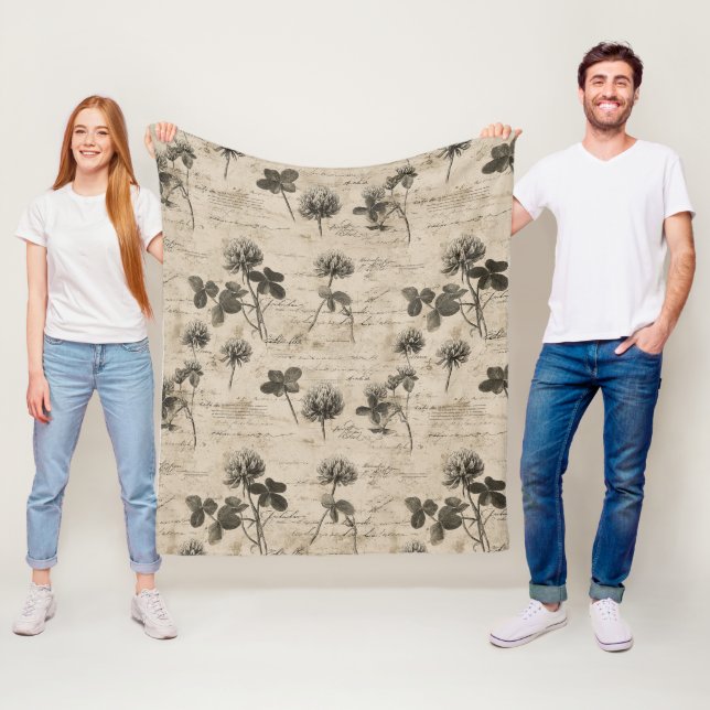 Vintage Botanical Floral Pattern (3) Fleecedecke (Beispiel)