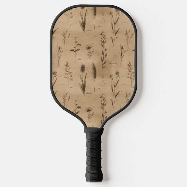 Vintage Botanical Floral Pattern (9) Pickleball Schläger (Vorderseite)
