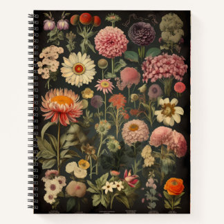 Vintage Botanical Flower Notebook – Elegant Floral Notizbuch