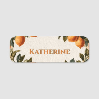 Vintage Botanical Orange Frame With Family Name Namensschild