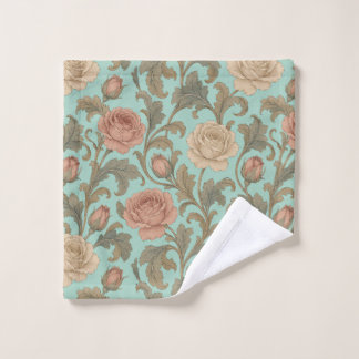 Vintage Botanical Rose Waschlappen