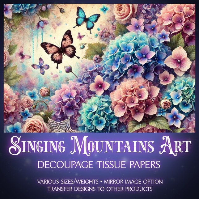 Vintage Botanical Roses Butterflies Decoupage  Seidenpapier (Von Creator hochgeladen)