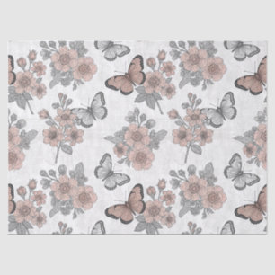 Vintage Botanical Schmetterling Toile-Muster (1) Seidenpapier