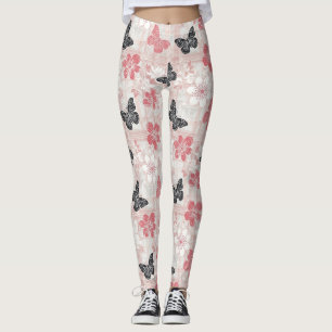 Vintage Botanical Schmetterling Toile-Muster (3) Leggings