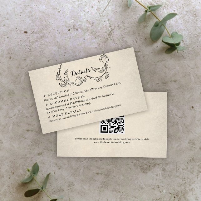 Vintage Botanical Wedding Enclosure Card Begleitkarte (Von Creator hochgeladen)