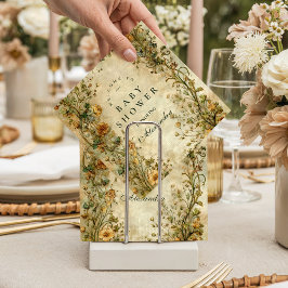 Vintage Botanical Wildflower Baby Shower Serviette