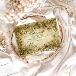 Vintage Botanical Wildflower Diapper Raffle  Begleitkarte