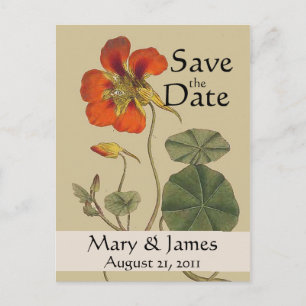 Vintage Botanicals Save the Date Postkarte