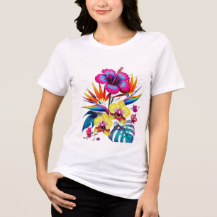 Vintage-Botanik-All-Over-Muster-T-Shirt Tri-Blend Shirt