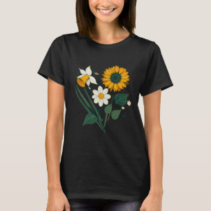 Vintage-Botanik-Blumenstrauß-Aufkleber T-Shirt