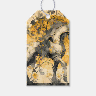 Vintage-Botanik-Geist Weißes Pferd Florale Reben Geschenkanhänger