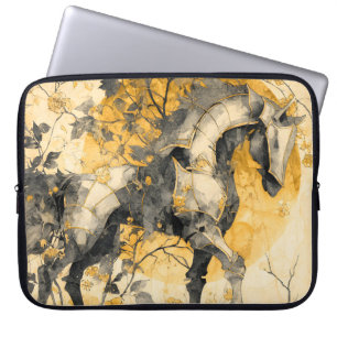 Vintage-Botanik-Geist Weißes Pferd Florale Reben Laptopschutzhülle