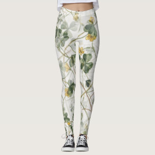 Vintage-Botanik-Klee-Wiese-Aquarell-Leggings Leggings