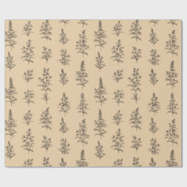 Vintage-Botanik-Kräutermuster – Neutrale Flora Geschenkpapier