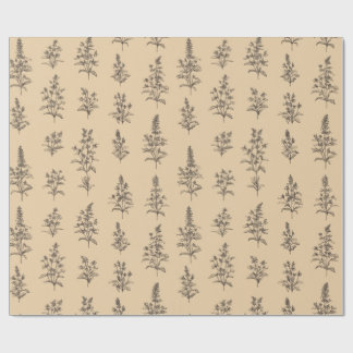 Vintage-Botanik-Kräutermuster – Neutrale Flora Geschenkpapier