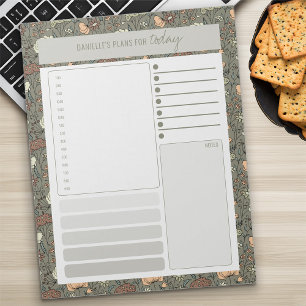 Vintage-Botanik-Olive-Tagesplaner-Notizliste Notizblock