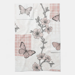 Vintage-Botanik-Schmetterling-Toile-Muster (5) Geschirrtuch