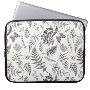 Vintage Botanik & Schmetterlingsmuster Laptopschutzhülle