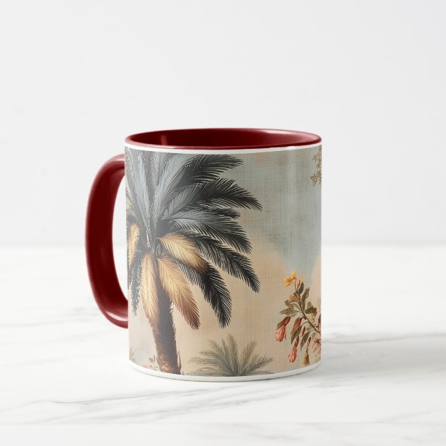 Vintage-Botanikszene mit Palmen Tasse (Vorderseite Links)