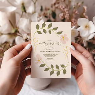 Vintage botanische Babydusche Einladung