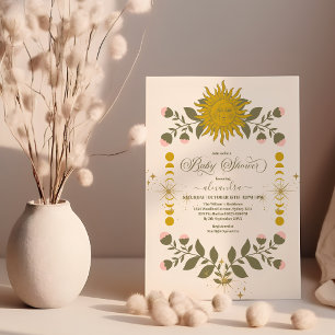 Vintage botanische Babydusche Einladung