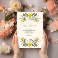 Vintage botanische Babydusche
