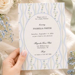 Vintage-Botanische Babyparty Einladung