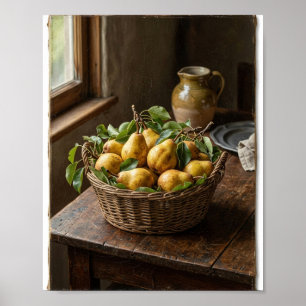 Vintage Botanische Birnen-Pflaume-Obstgarten I Poster