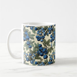 Vintage Botanische Blaubeeren Muster Keramik Tasse