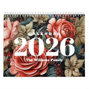 Vintage botanische Blume 2025 Kalender