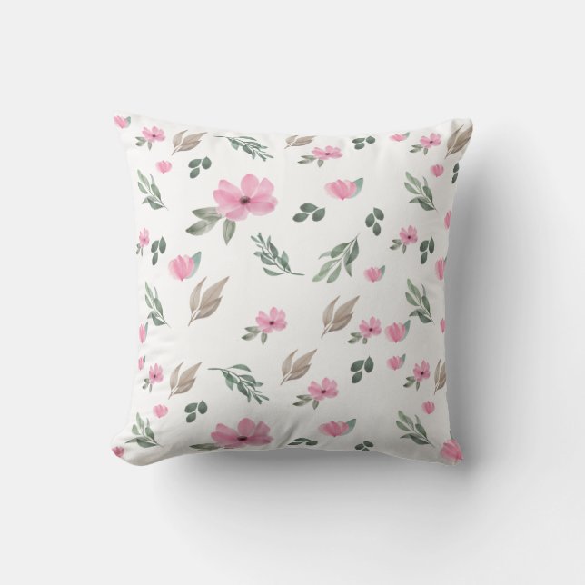 Vintage botanische Blume Kissen (Vorderseite)