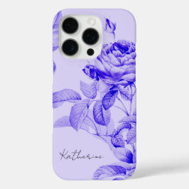 Vintage botanische Blume mit Blumen Lila Elegant iPhone 16 Pro Hülle