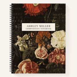 Vintage botanische Blume Personalisiert Notizbuch